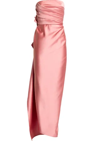 Elie saab Floral-Appliquéd Duchess Satin Maxi Dress