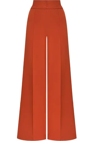 Andres Otalora Shilpa High-Rise Rayon Suiting Wide-Leg Pants
