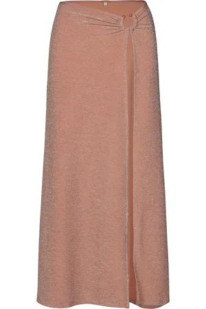 JOHANNA ORTIZ Shimmering Peach Nuevo Destino Midi Skirt