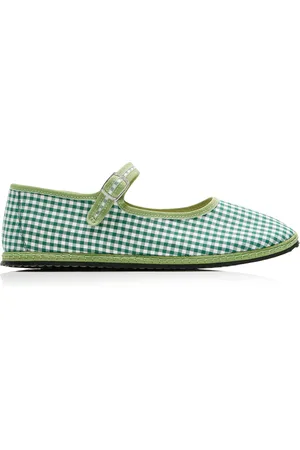 VIBI VENEZIA Exclusive Gingham Cotton Mary Jane Flats