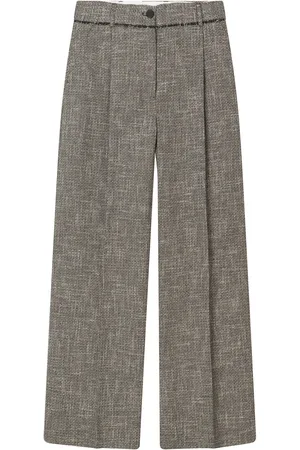 Mark Kenly Domino Tan Pirka Tweed Wide-Leg Pants