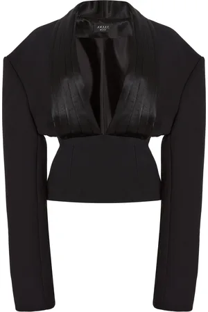 A.W.A.K.E. MODE Cummerbund-Collar Crepe Tuxedo Top