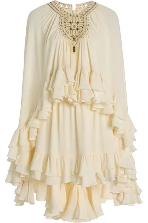 ALEXIS Taessa Ruffled Crepe Mini Cape Dress