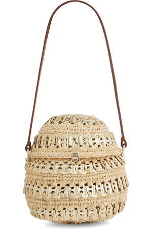Paco rabanne Hardware-Detailed Raffia Shoulder Bag