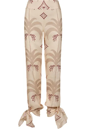 JOHANNA ORTIZ Femininity Dramatic Printed Linen Pants