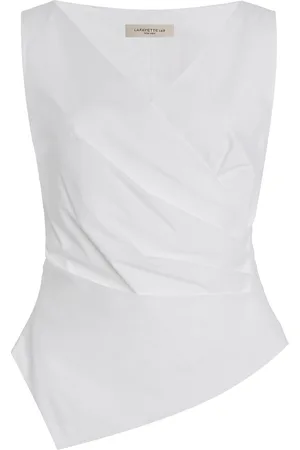 Lafayette 148 Stretch Cotton Wrap Top