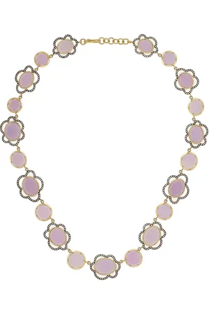 Sylva & Cie Flora 18K Yellow Gold Chalcedony; Diamond Necklace