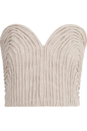 Andres Otalora Prateek Embroidered Linen Corset Top