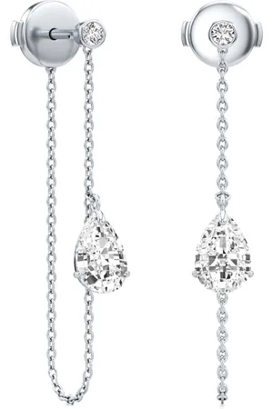 UNSAID Tear Chain 18K Gold Diamond Earrings