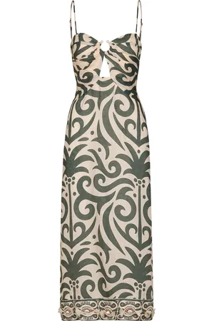 JOHANNA ORTIZ Water Adventure Printed Linen Midi Dress
