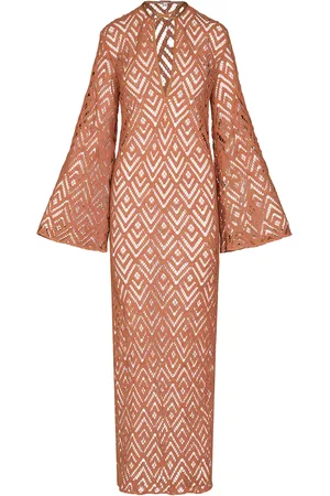 JOHANNA ORTIZ Wild Savannah Crochet Cotton Tunic Maxi Dress