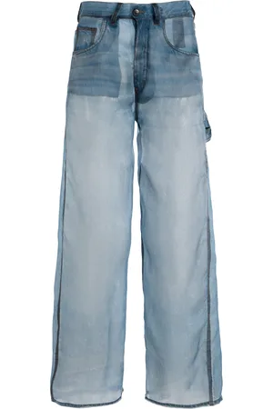 haikure Winona Denim-Print Silk Pants