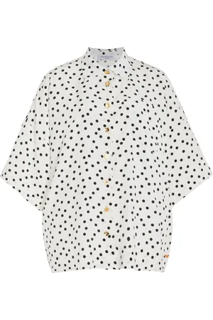 FRANCOISE Exclusive Zaoua Polka-Dot Silk Shirt