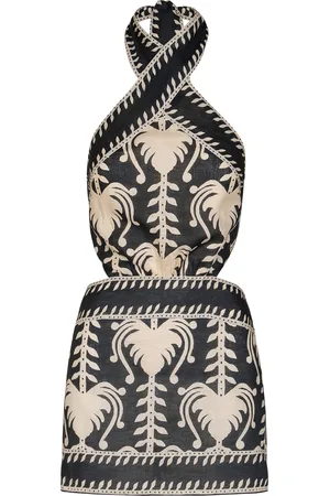 JOHANNA ORTIZ Tide Strength Halter Linen Mini Dress