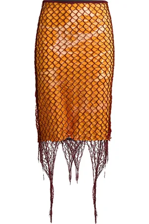 Etro Knit-Overlay Midi Skirt