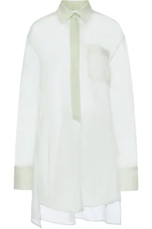 DEL CORE Sheer Silk-Organza Shirt