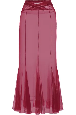 Nensi Dojaka Flared V-Waist Midi Skirt