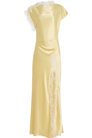 Anna Quan Exclusive Martha Lace-Trimmed Satin Maxi Dress