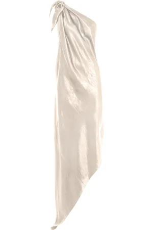Anna October Desiree Asymmetric Satin Midi Dress