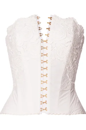 LENA HOSCHEK Victoria Cotton Lace-Up Corset Top