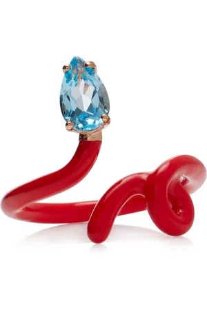 BEA BONGIASCA Baby Vine 9K Rose Gold; Topaz; And Enamel Ring