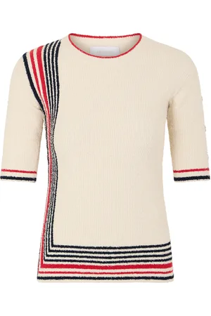 Paco rabanne Stripe-Detailed Cotton-Blend Knit Top