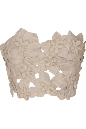 Andres Otalora Poesia Embroidered Linen Crop Top
