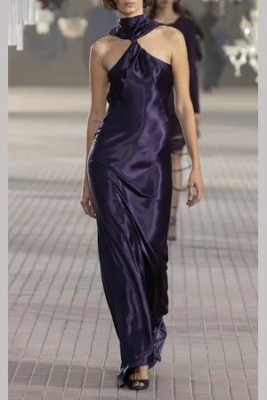 The Attico Twist-Front Satin Gown