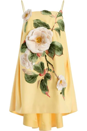 LEO LIN Exclusive Felicia Appliquéd Camelia-Printed Mini Dress