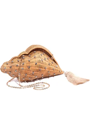 Emm Kuo Shellona Wicker Clutch