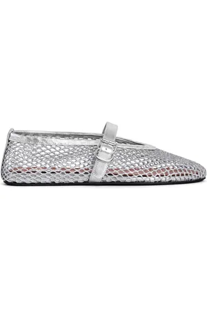 Alaïa Metallic Mesh Mary Jane Flats