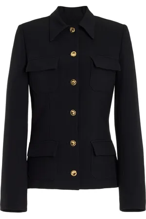 BRANDON MAXWELL The Gage Tailored Wool-Silk Crepe Jacket