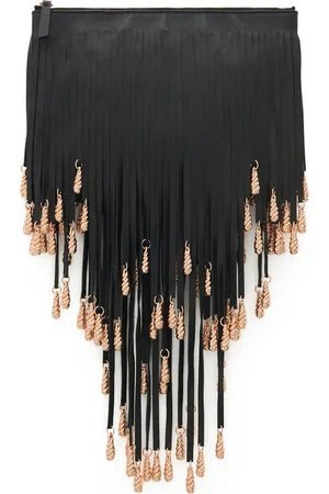 GABRIELA HEARST Neith Fringed Leather and Brass Pouch
