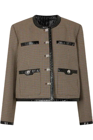 Paco rabanne Vegan Leather-Trimmed Wool Jacket