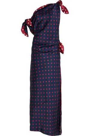 Marina Moscone Polka Dot Twill Tabard Tie Dress