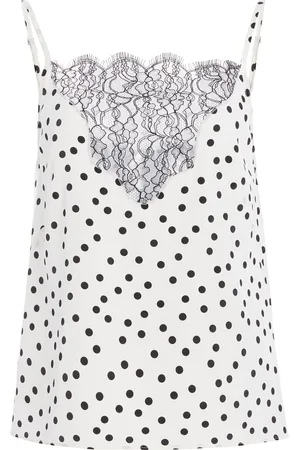 FRANCOISE Exclusive Stevie Lace-Trimmed Silk Crepe Cami Top
