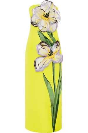 LEO LIN Rayna Appliquéd Iris-Printed Maxi Dress