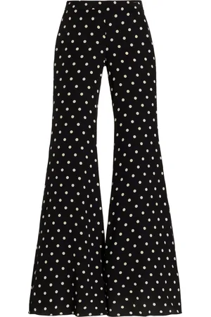 FRANCOISE Exclusive Catherine Polka-Dot Deadstock-Silk Flared Pants