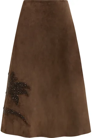 16Arlington Dafne Suede Midi Skirt