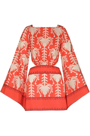 JOHANNA ORTIZ Words Of Wisdom Printed Cotton Mini Dress