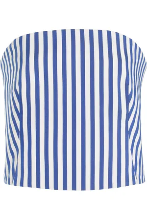 Rosie Assoulin Venus Striped Strapless Top