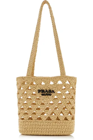 Prada Crocheted Raffia Shoulder Bag