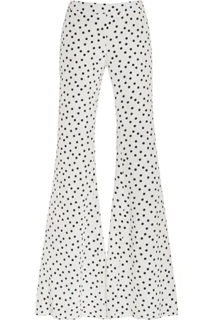 FRANCOISE Exclusive Zaoua Polka-Dot Silk Flared Pants