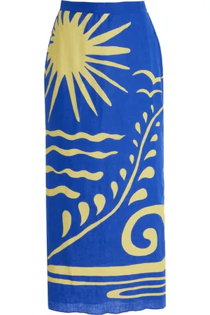 Cala De La Cruz Magda Linen Midi Skirt