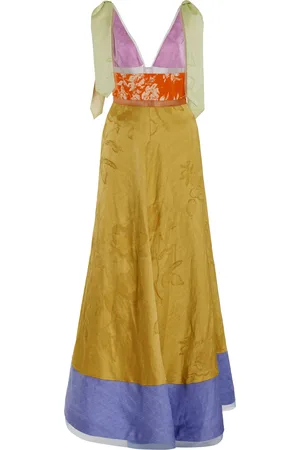 Rosie Assoulin Tie Another Day Patchwork Gown
