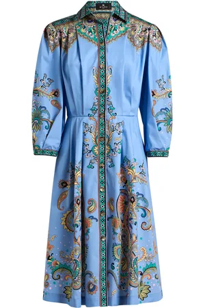 Etro Printed Poplin Midi Shirt Dress