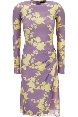 VERSACE Floral Stretch Crepe Knee-Length Dress