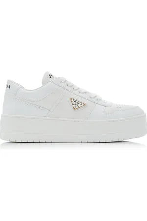 Prada Downtown Platform Leather Sneakers