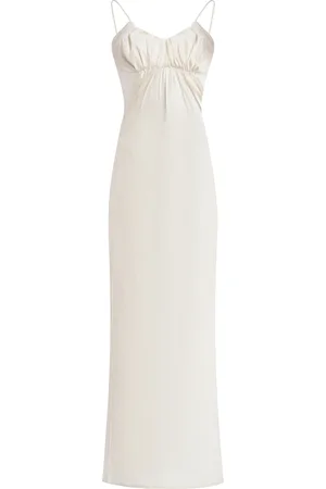 Jil Sander Gathered Cupro-Blend Midi Dress