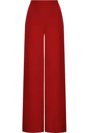 Andres Otalora Kali High-Waisted Chiffon Wide-Leg Pants